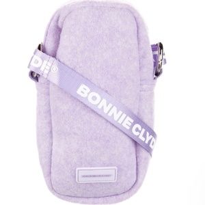 New! Bonnie Clyde Zip Up Small Fabric Soft Small Crossbody Bag Lavender